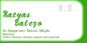 matyas balczo business card